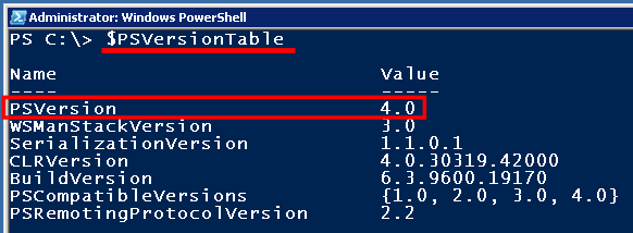 Checking the PowerShell version