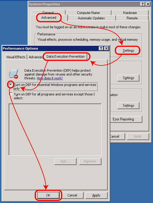 How To Turn Off Data Execution Protection In Vista