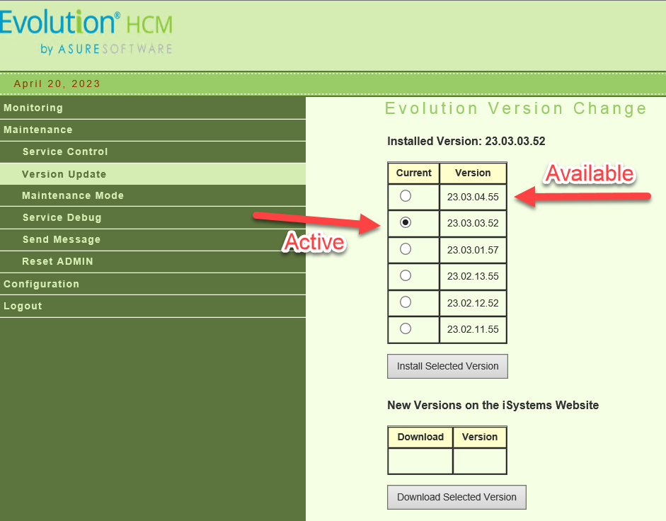 Evo MC: Version ready for installation