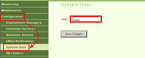 Evo MC showing System User