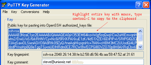 copy OpenSSH public key