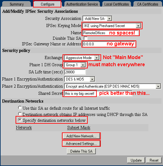 using ipsecuritas with sonicwall