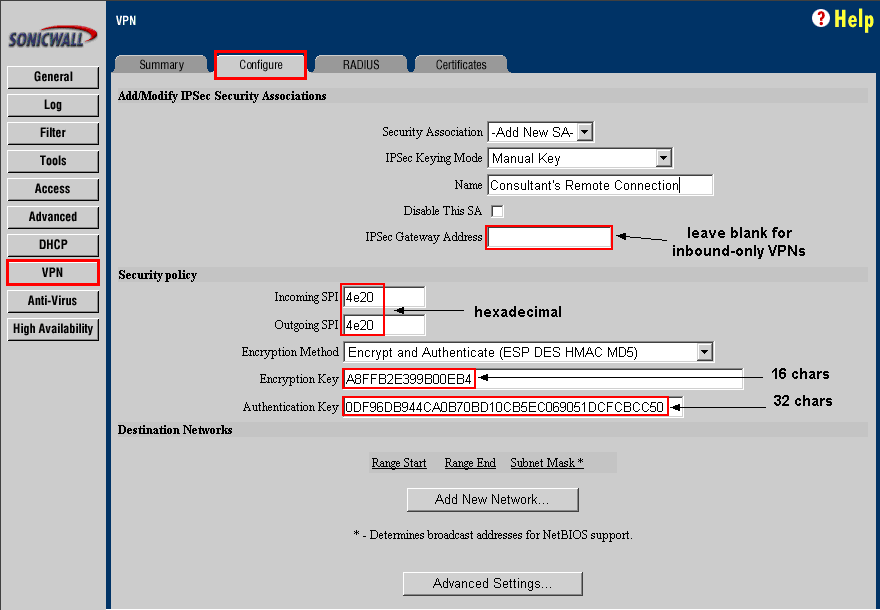 using ipsecuritas with sonicwall