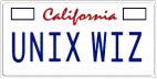 UNIX WIZ license plate
