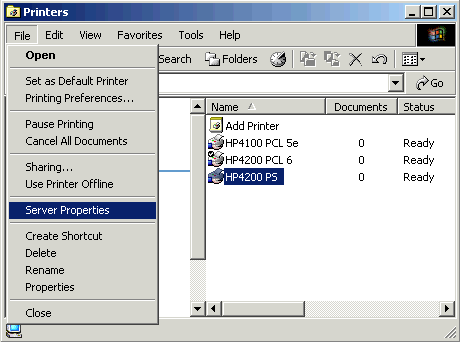 Managing Win32 Printserver Forms